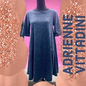 Adrienne Vittadini Navy Blue Heather Shift Dress Size Small
